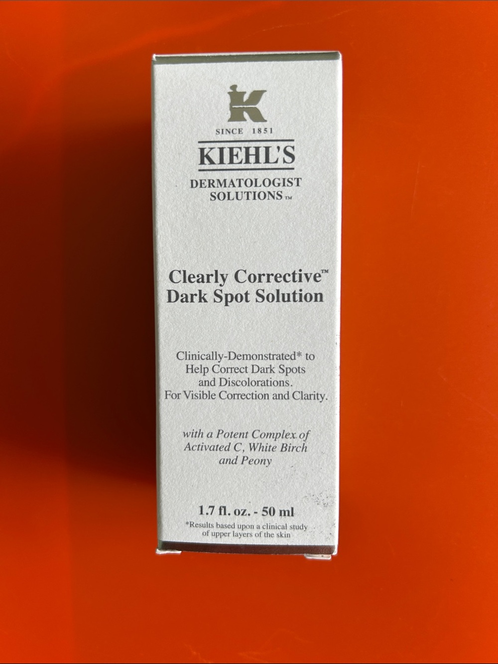 Kiehl's Clearly Corrective Dark Spot Solution - White on Orange